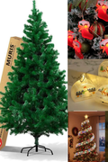 Árbol 1.80 m + cinta led navideña + cja. luces navideñas + Lámparas