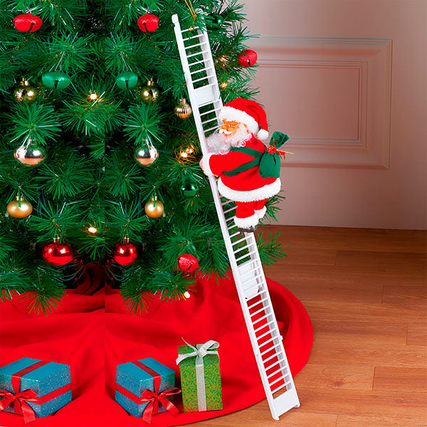 Papá Noel Animado en Escalera — ¡La figura que se roba todas las miradas!
