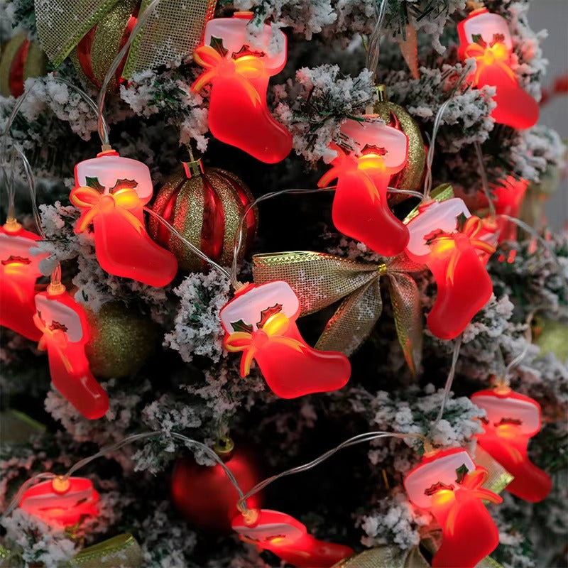 Árbol 1.80 m + cinta led navideña + cja. luces navideñas + Lámparas