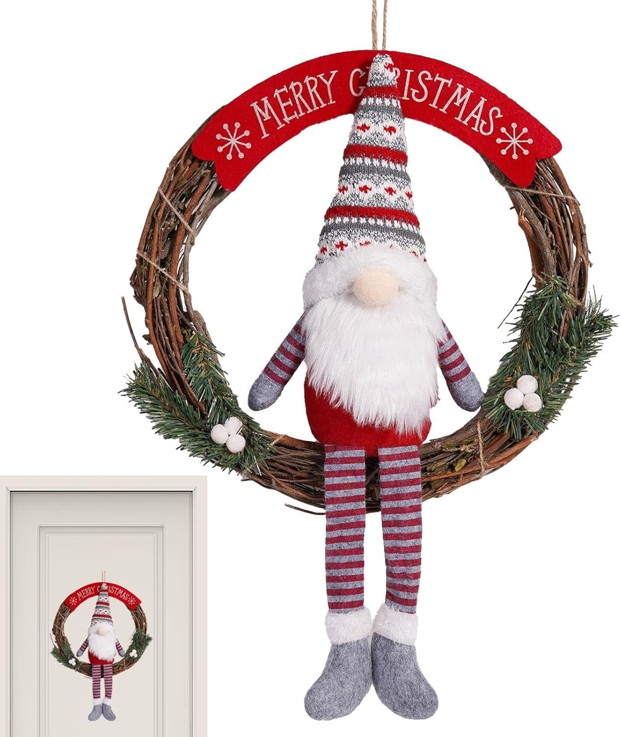 Corona Navideña Gnomo — ¡Magia y ternura para tu puerta!