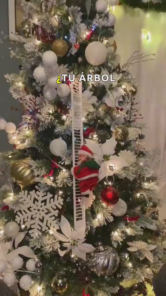 Papá Noel Animado en Escalera — ¡La figura que se roba todas las miradas!